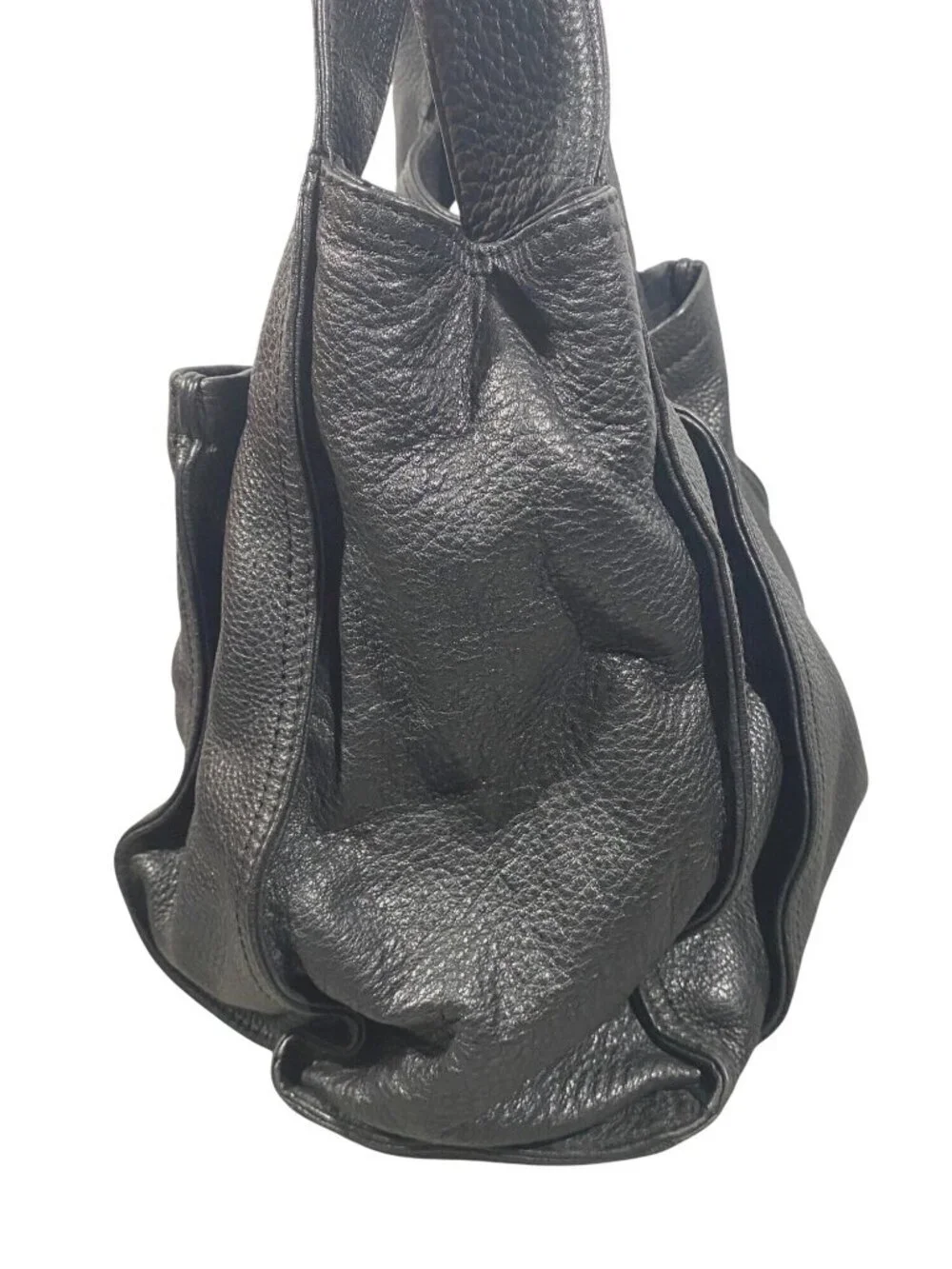 B. Makowsky Y2K Black Hobo Shoulder Bag buttery soft pebbled leather Turn Lock
